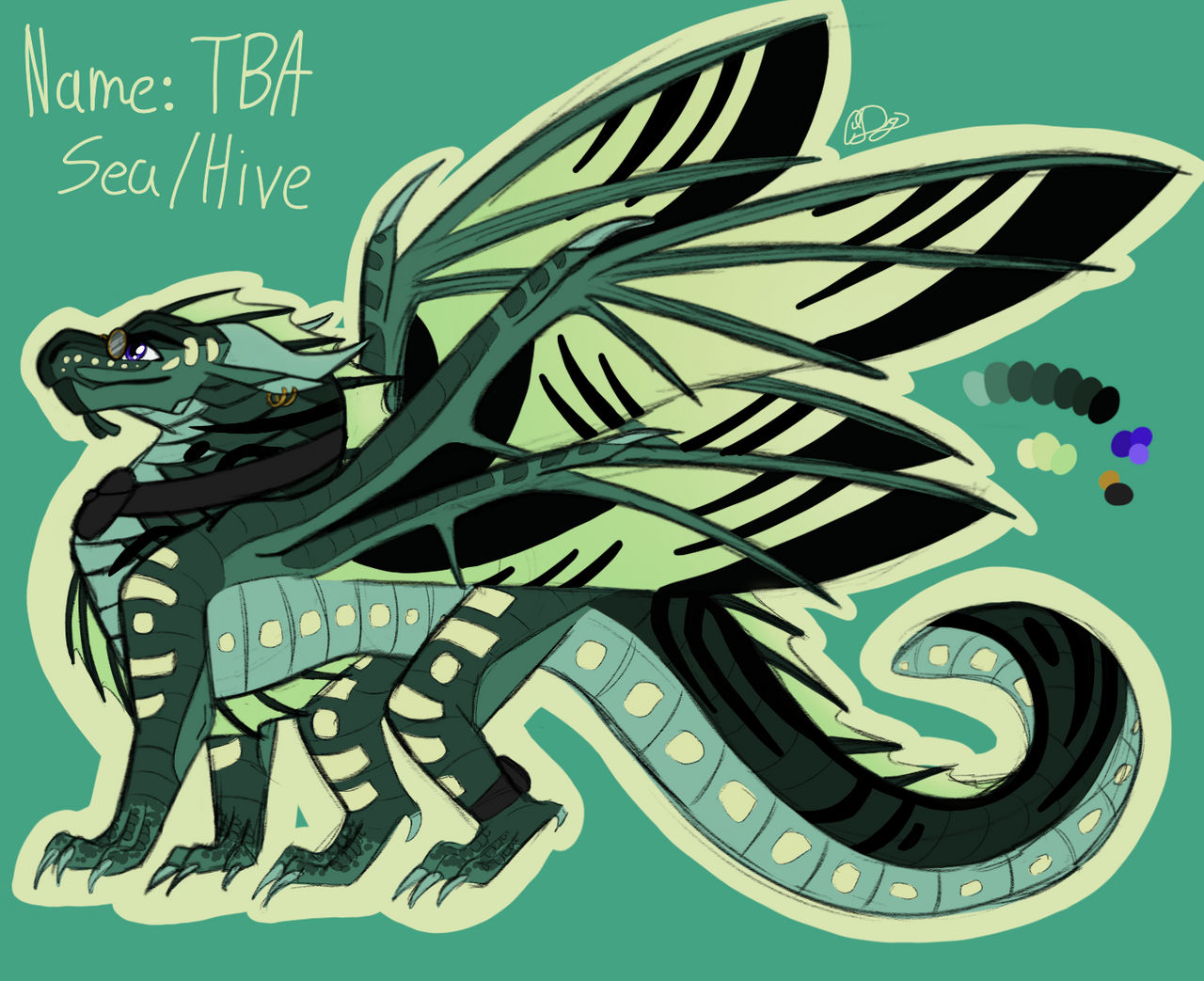 Seawing, Hivewing.. green boi, aka dragonfly! by CrystalledDragonn on