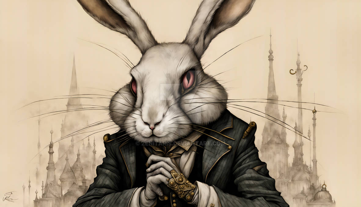 Wise Zen Rabbit White Rabbit. by AngiesAIArt on DeviantArt