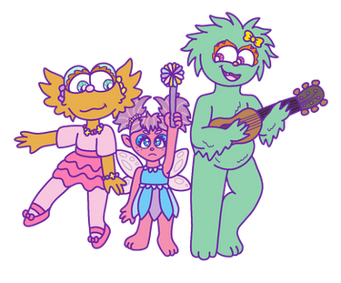 The main girls of Sesame Street