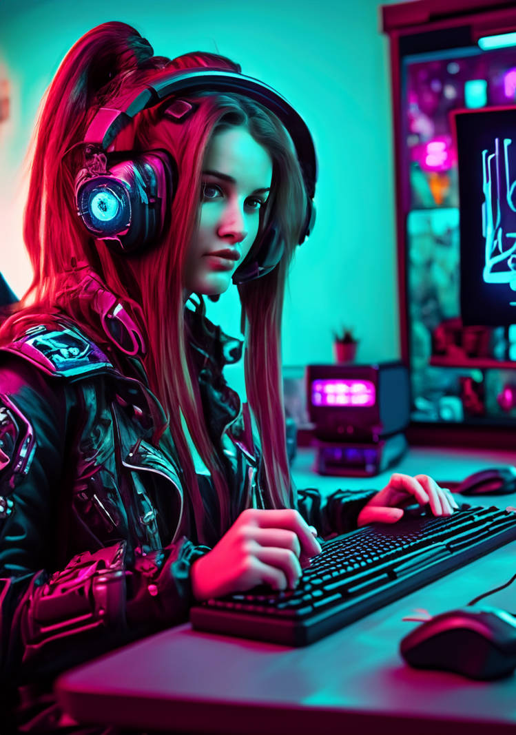 Punk Gamer Cyper punk girl gamer by francoalarconartist on DeviantArt