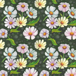 Flowers in seamless pattern