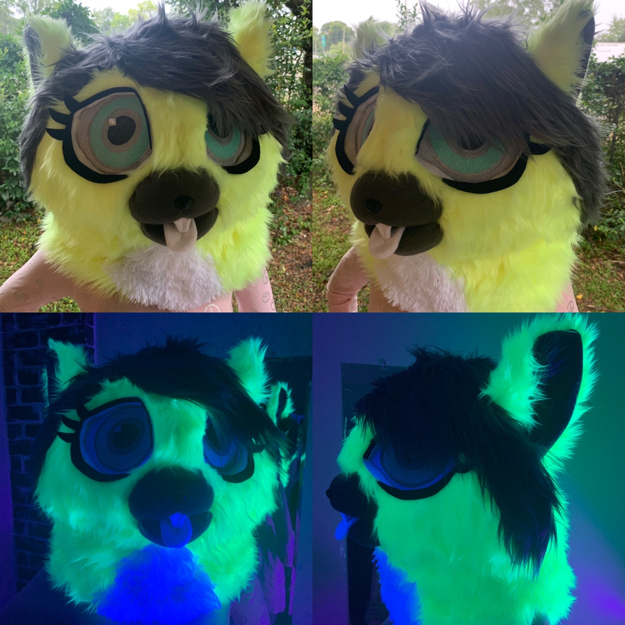 Protogen Fursuit furry fursona head Blue pattern