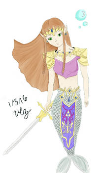 Mermaid Zelda Colored