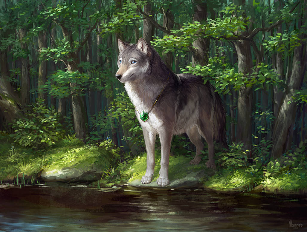 Заколдованный волк. Волк фэнтези. Волк сказочный. Волк в лесу. Красивые сказочные волки.