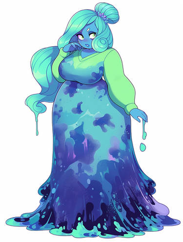 Cute and Chubby Slime Girl - Iris by RachelFayeArt on DeviantArt