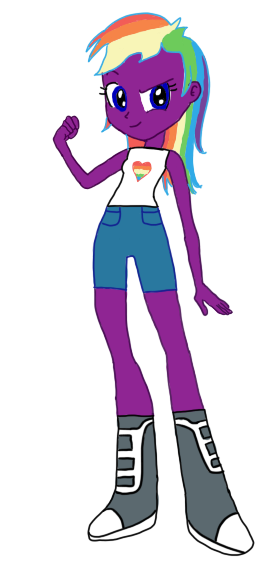 Violet rainbow as a human