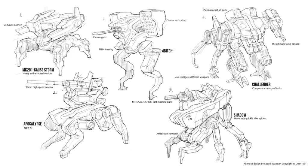Mech Design Sketch by WarrGon on DeviantArt