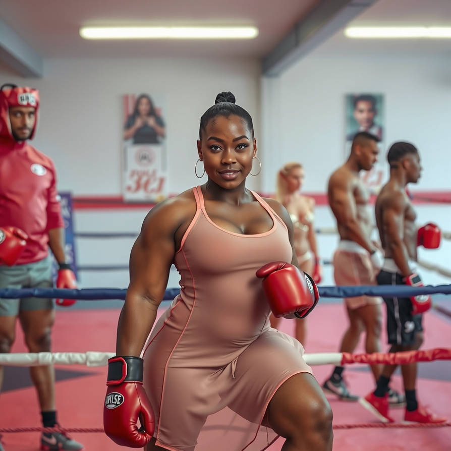 Giant Massive Bbw Muscular Busty Ebony Woman With