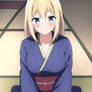 Cute Girl In Kimono Sits [Open]