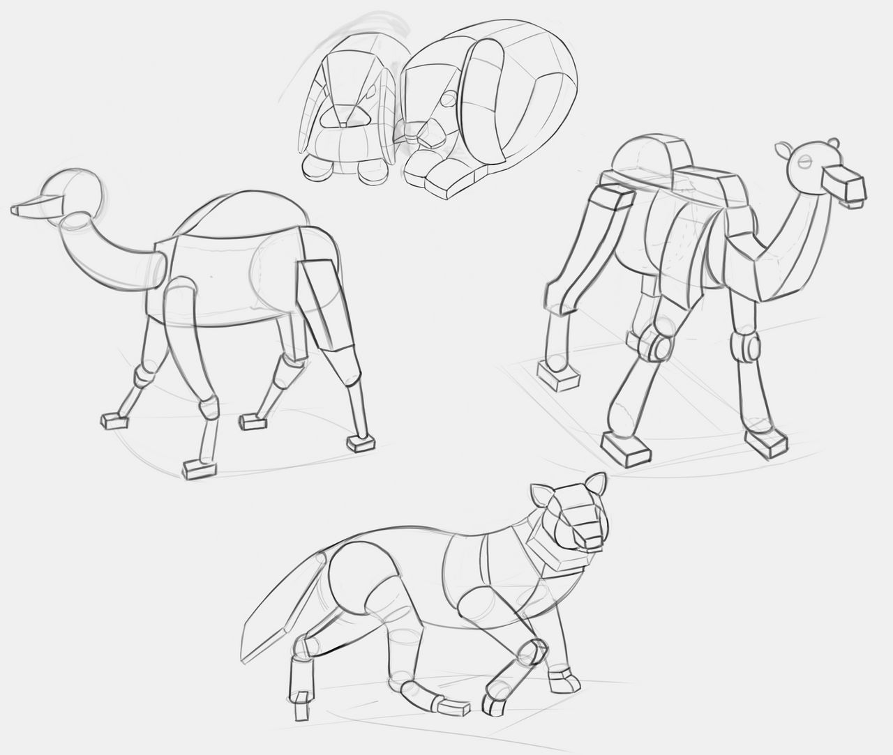 Daily Drawing - Animals in 3D forms by Quackie101 on DeviantArt Daily Drawing - Animals in 3D forms by Quackie101 on DeviantArt
