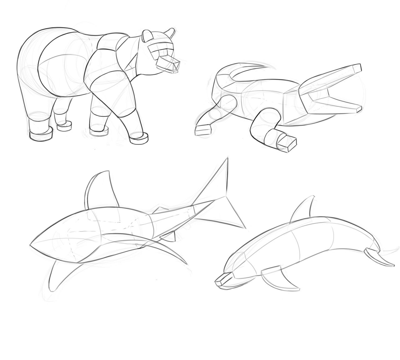 Daily Drawing - Animals in 3D forms 2 by Quackie101 on DeviantArt Daily Drawing - Animals in 3D forms 2 by Quackie101 on DeviantArt
