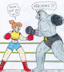 Boxing Misty vs Machoke by Jose-Ramiro