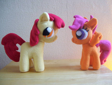 Apple Bloom and Scootaloo Filly plushies