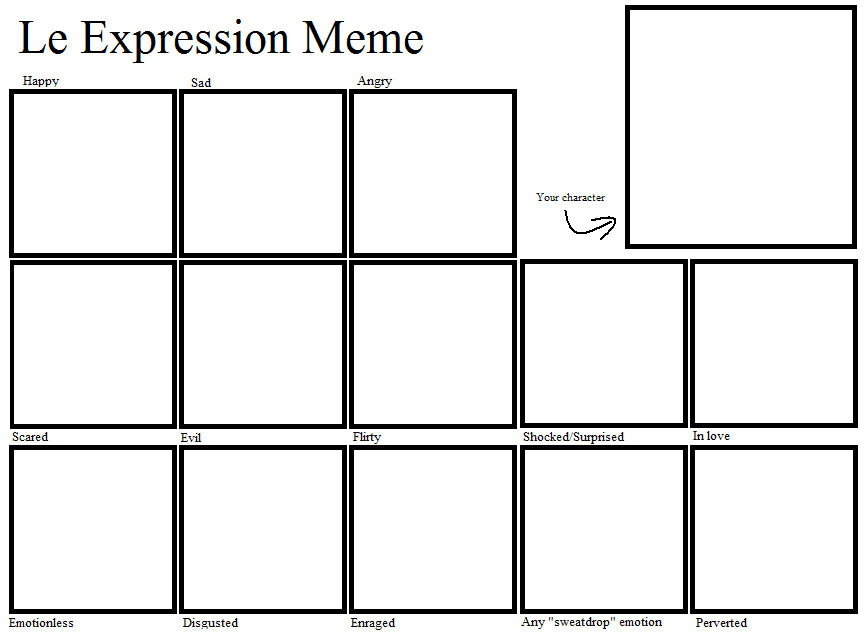 Emotions Meme Template by Mimistarlish on DeviantArt