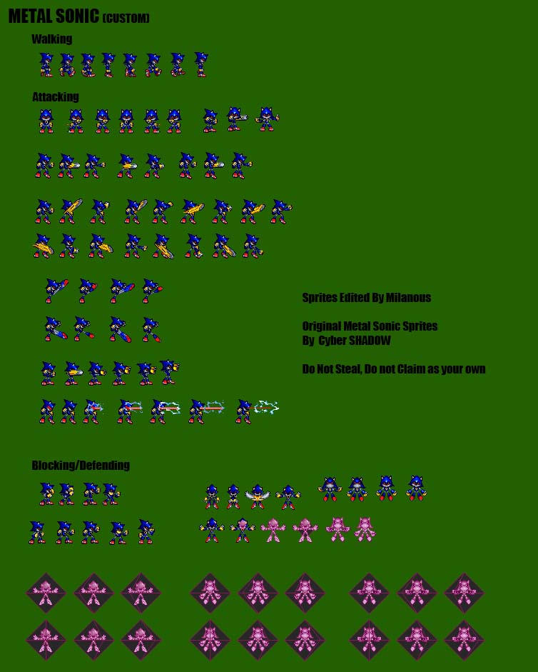 Mecha Sonic Sprite Sheet by TheKnucklesMainG4 on DeviantArt