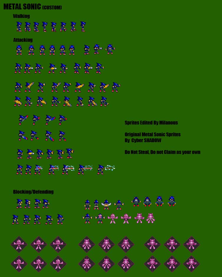 Pack de sprites de Metal Sonic para Facu el erizo