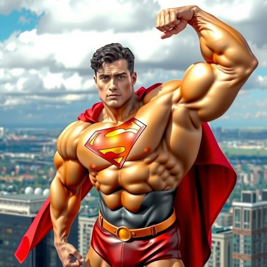 Superman Reeves Muscles Superman flexing by iamthemandream on DeviantArt
