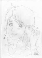 girl in phone (sketch)