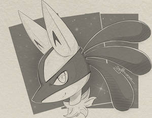 Lucario oc sketch (ko-fi reward)