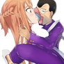 Norimaro giving asuna some wet kisses