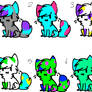 FREE! Neon colored cat adoptables :CLOSED: