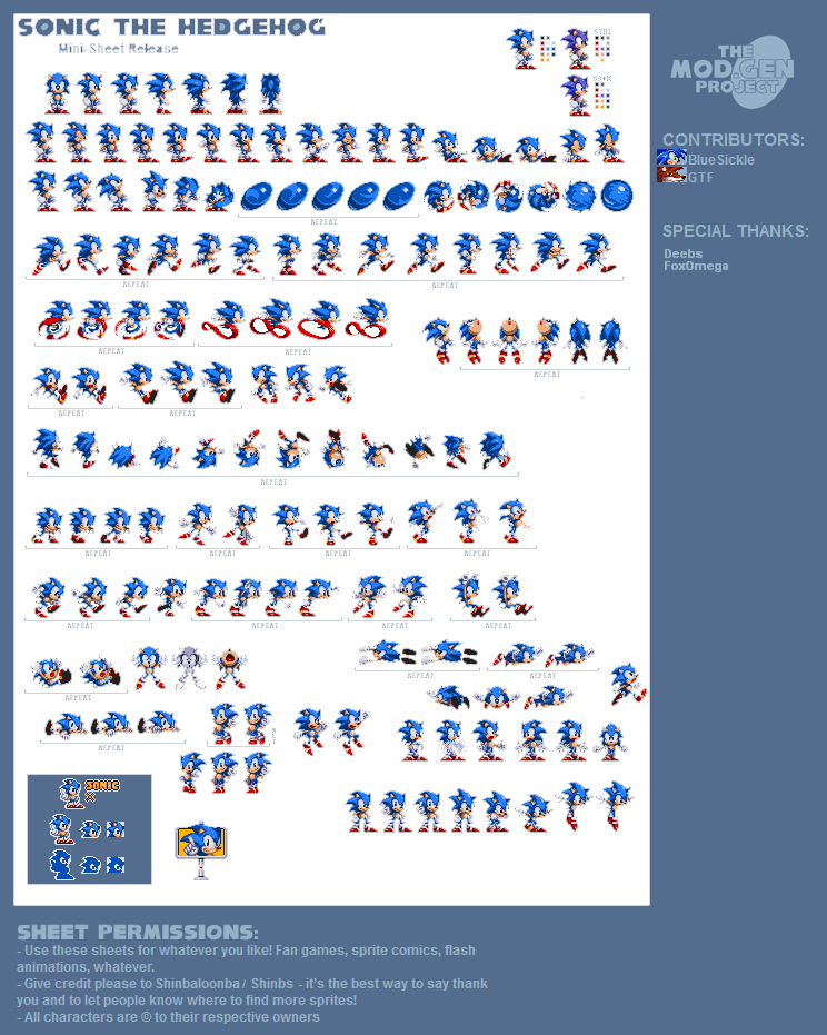 Sonic Sprite Sheet - Free Transparent PNG Download - PNGkey