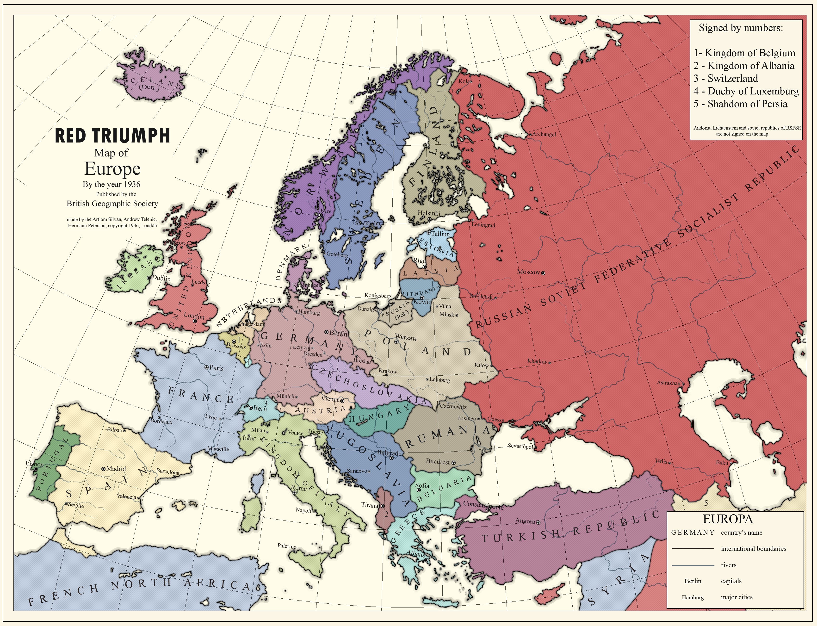 [RED TRIUMPH] Map of Europe by the 1936 by kreiviskai on DeviantArt