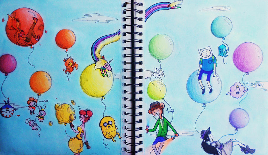 Adventure Time - Rainbow Balloons by toegetic on DeviantArt