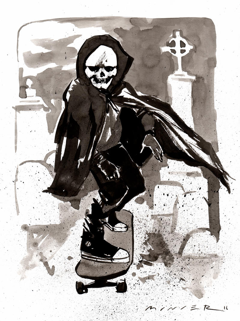 Skater Ghoul : Inktober Day 14, 2016