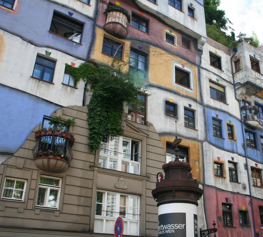 view to Hundertwasserhaus 15