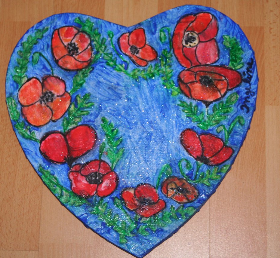 Poppy Heart for valentine's day