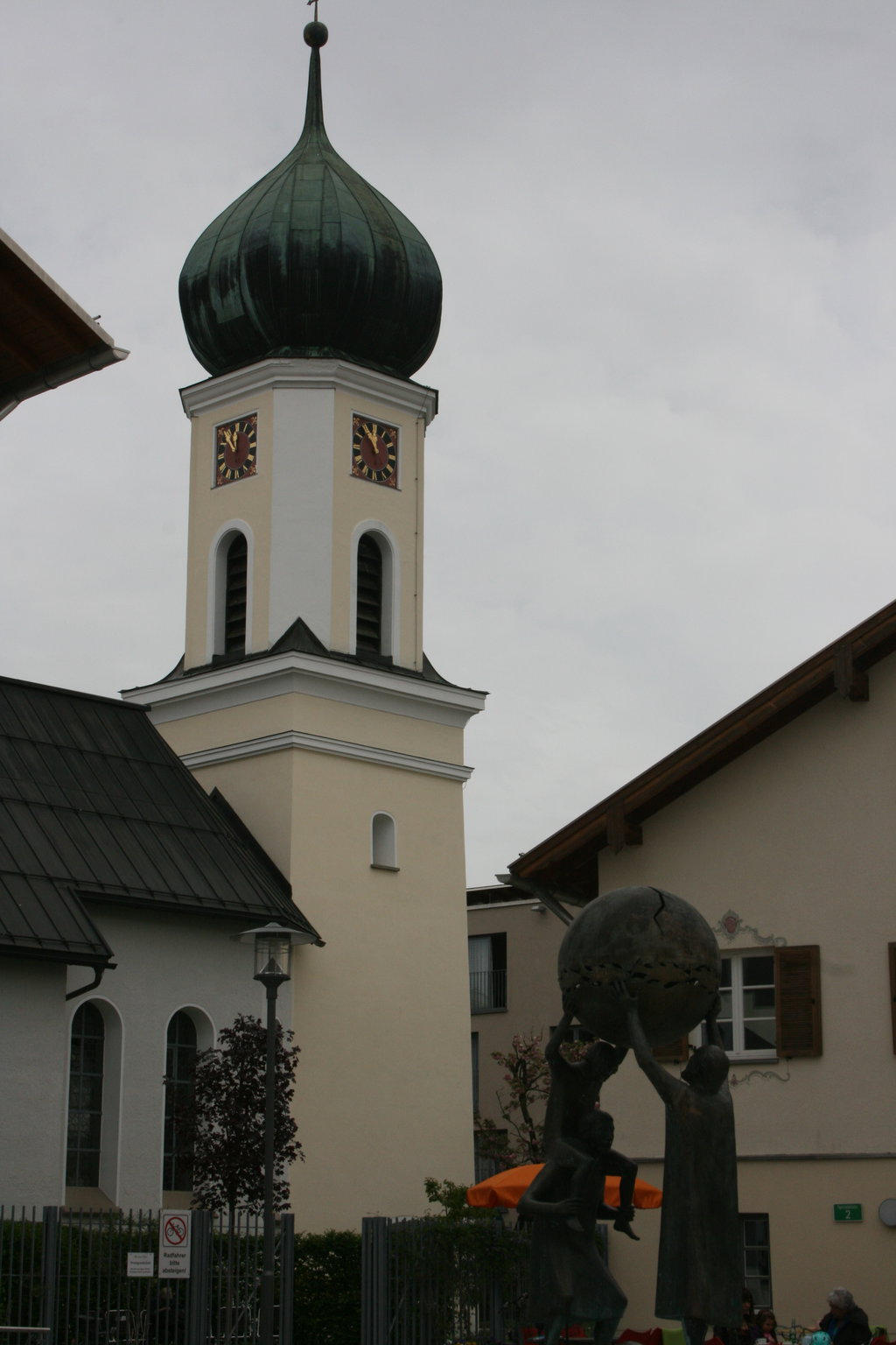 view to tower from church