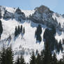 view to mountains with snow