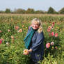 Ingeline picking dahlias