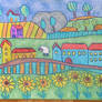 Village At Sunflowerfield painting from Ingeline