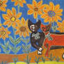 cats in sunflowerfield