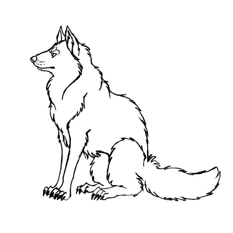 Basic Wolf Lineart Wolf lineart by Ophionyx on DeviantArt