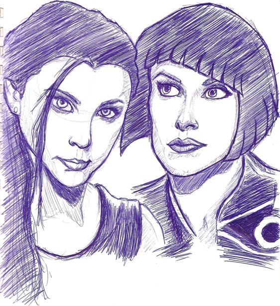 Sketchdump: Quorra + Amy Lee