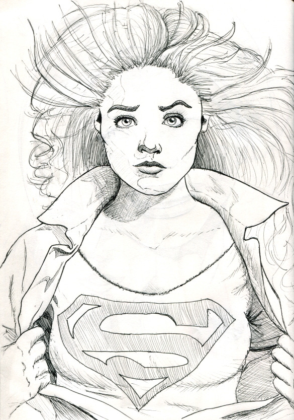 Supergirl Ink Sketch