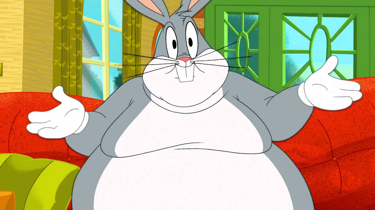 Кролик бобо видео. Багз Банни fat. Big chungus Bugs Bunny. Толстый кролик Багз Банни. Заяц Банни толстый.