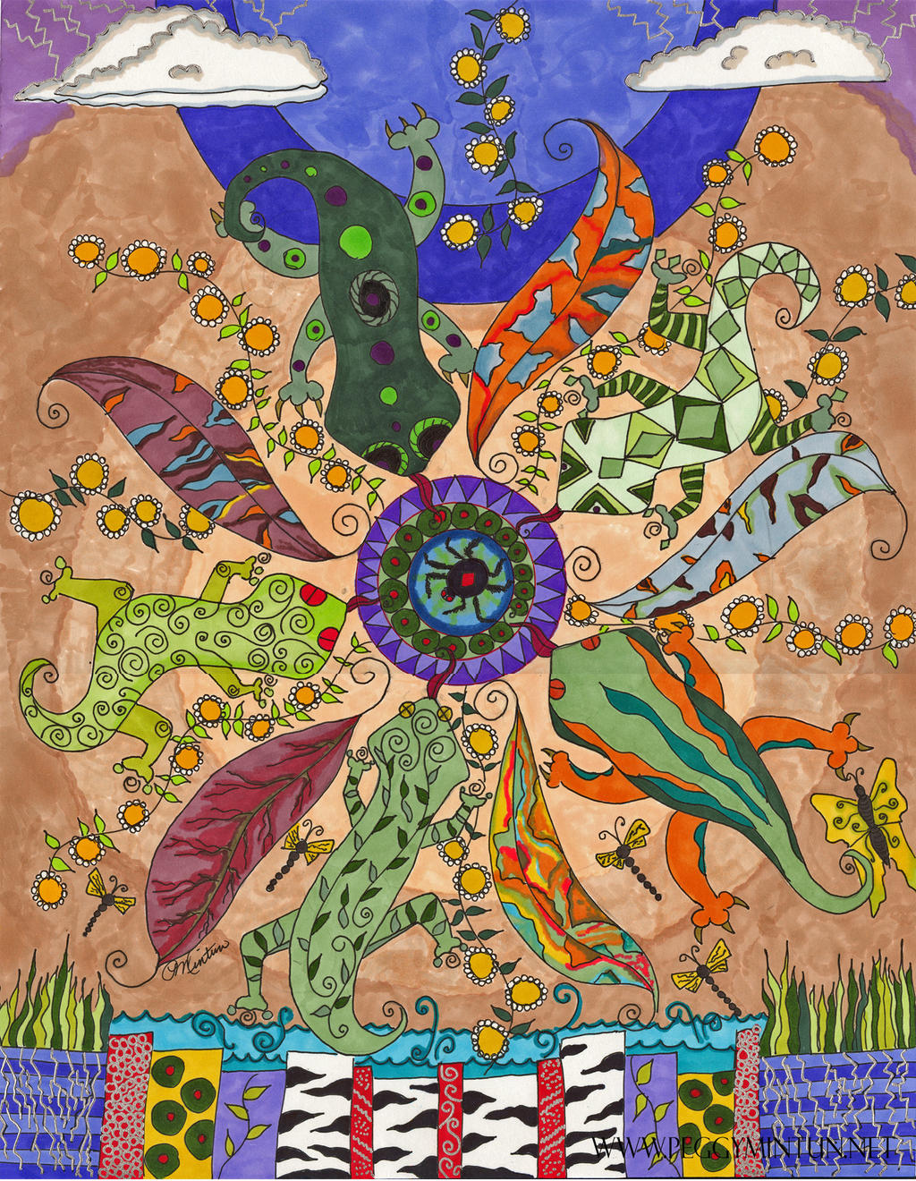 Lizard Mandala by peggymintun
