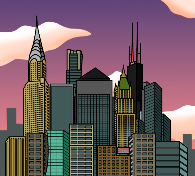 Cartoon City Skyline Dusk By E350tb On DeviantArt cartoon-city-skyline-dusk-by-e350tb-on-deviantart