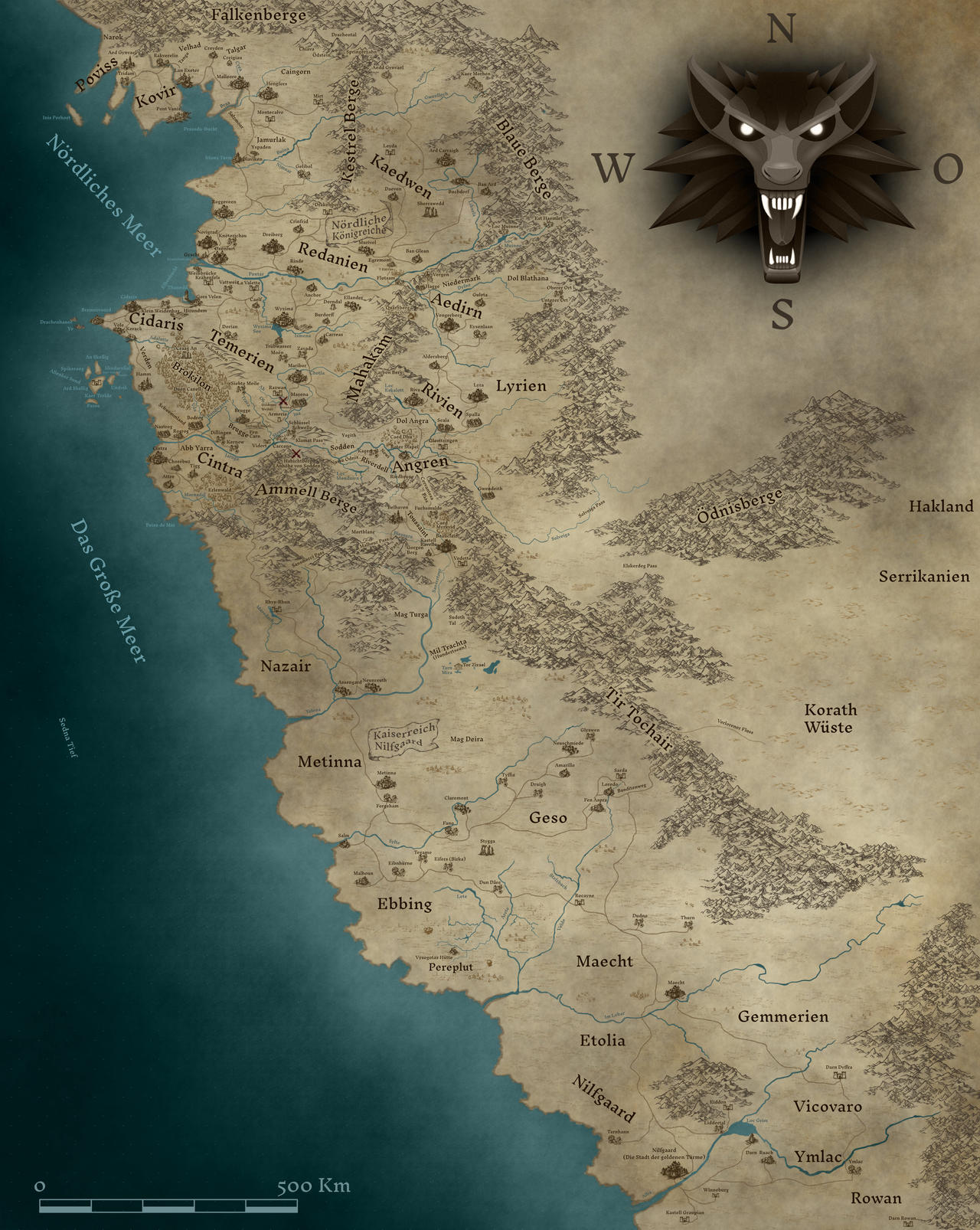 The Witcher Karte by Chaoswolf1985 on DeviantArt