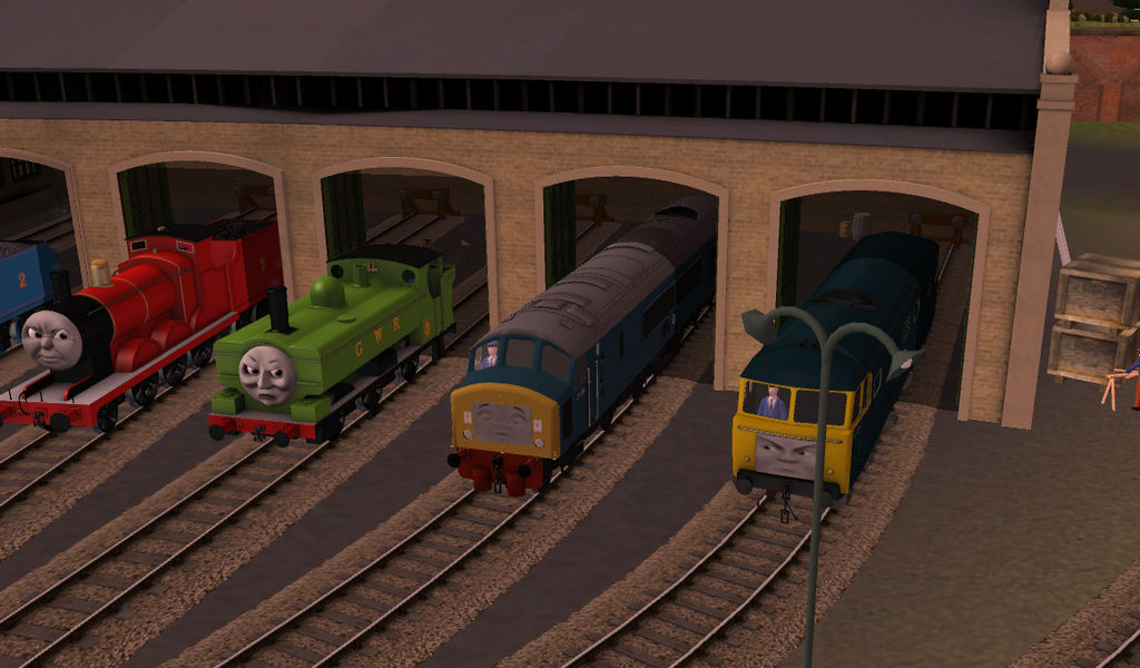 Super Rescue: The Two Diesel survade the shed by Wildcat1999 on DeviantArt