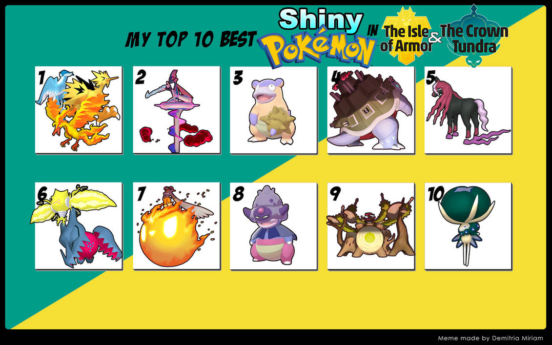 Top 10 Best Shiny Pokemon In Sword And Shield Dlc By Wildcat1999 On Deviantart