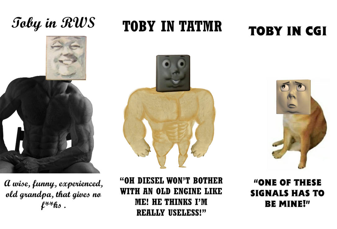 Tatmr Rws Deviantart RWS Toby and TATMR Toby VS CGI Toby by Wildcat1999 on DeviantArt
