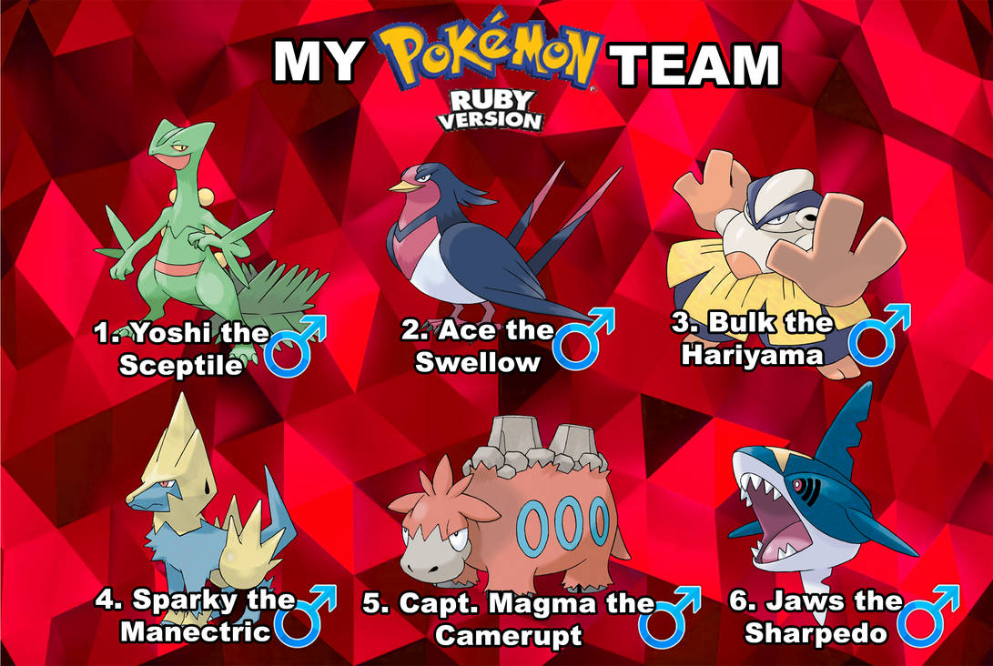 My Pokemon Ruby Team by Wildcat1999 on DeviantArt