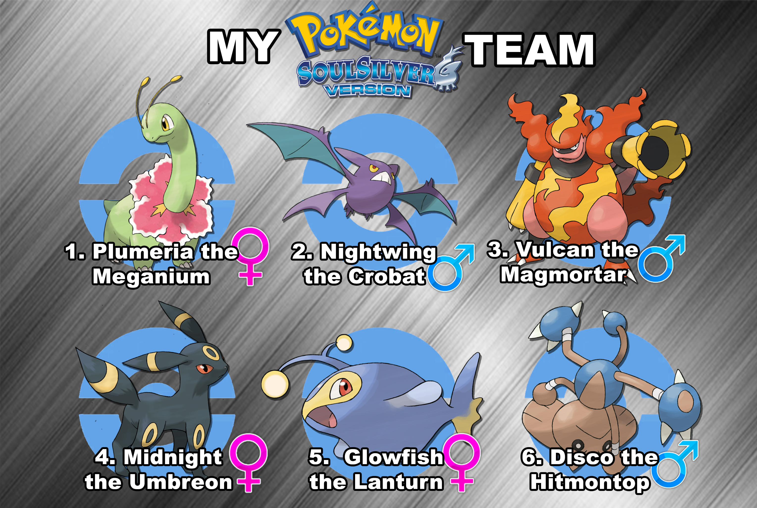 My Pokemon Soul Silver Team by Wildcat1999 on DeviantArt