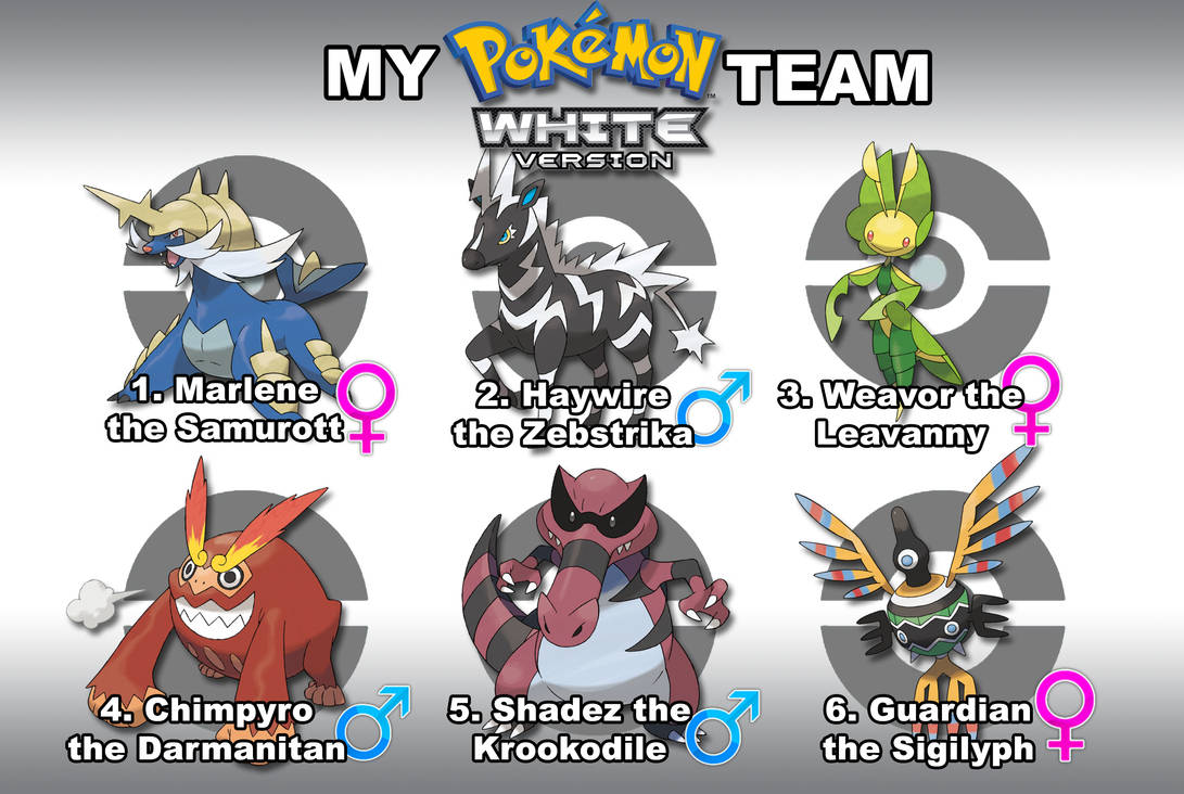 Team Pokemon Message My Pokemon White Team by Wildcat1999 on DeviantArt