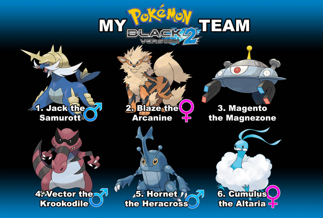 Best Pokemon Black 2 Team With Samurott My Pokemon Black 2 Team by Wildcat1999 on DeviantArt